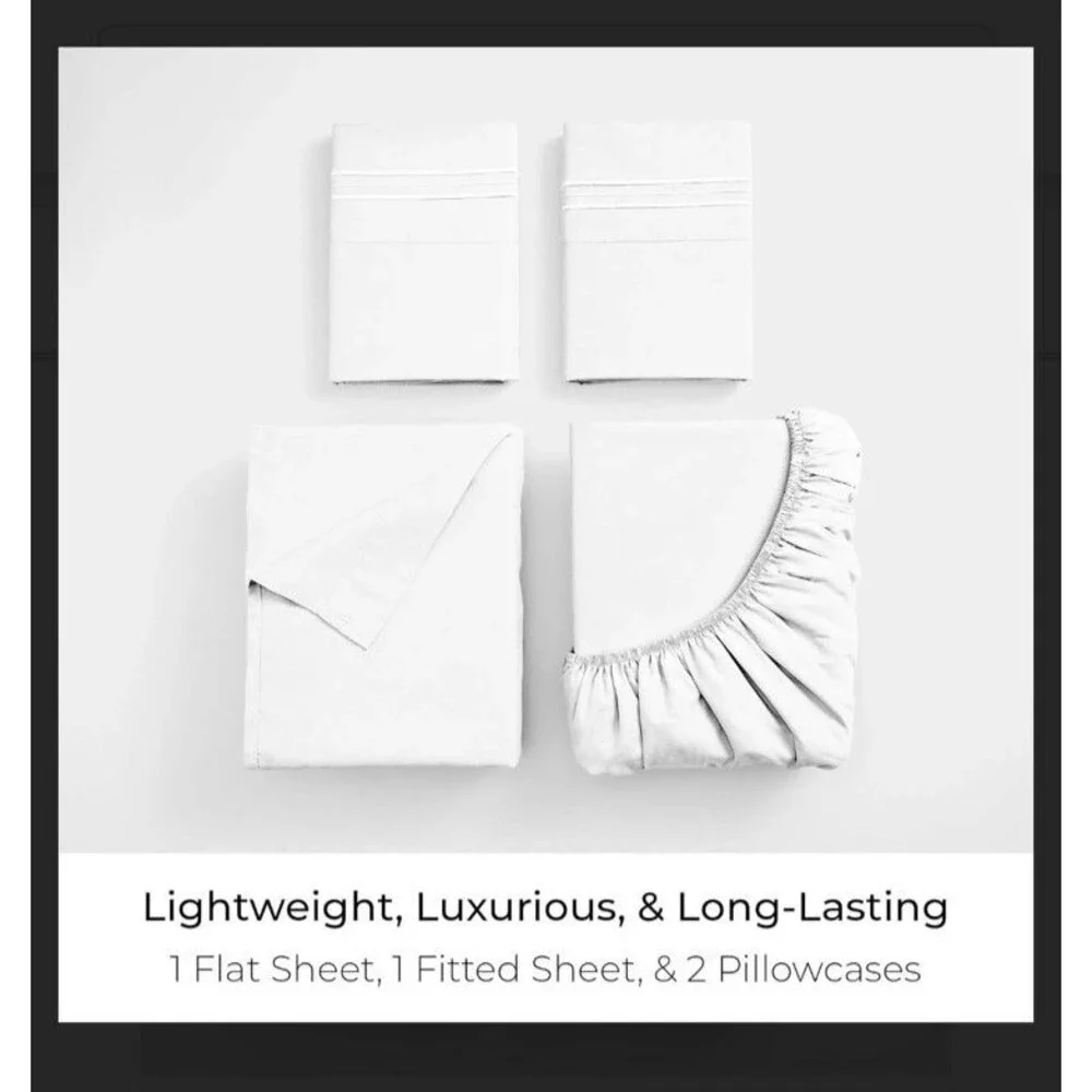 Mellanni King Sheets Set - 4 PC Iconic Collection Bedding - Hotel Luxury,